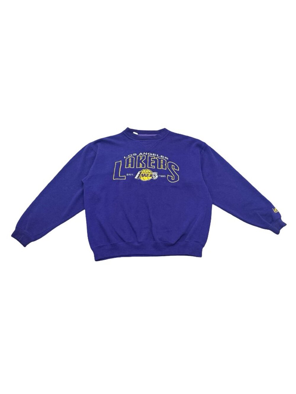 Vintage 1990s Los Angeles Lakers Lee Sport Purple Crewneck Sweatshirt NBA Basket
